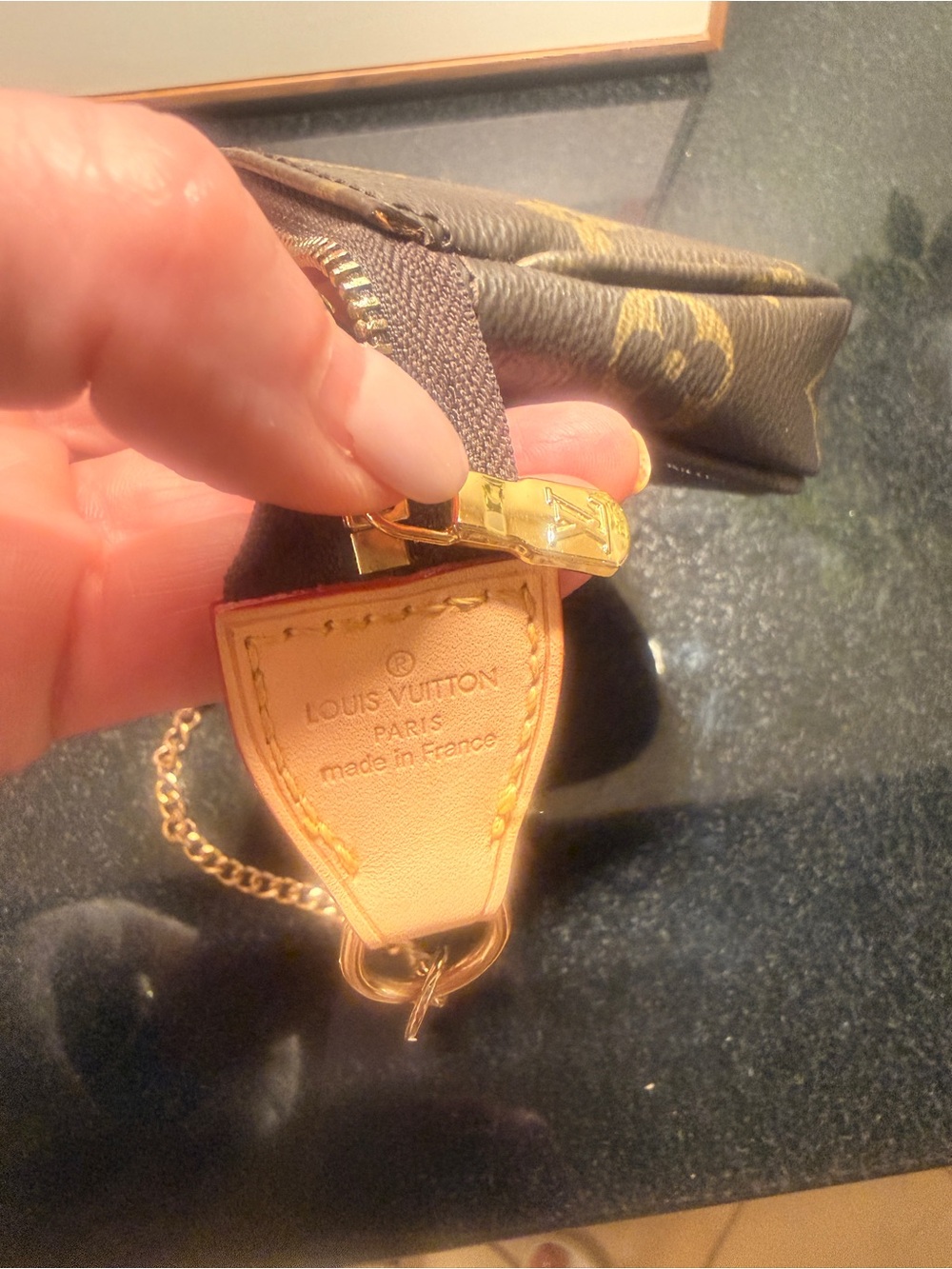 Brown Monogram Mini Bag with Gold Chain - Picture 3 of 12